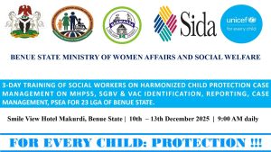 MWASW Training of Auxiliary Social workers on Children Protection across 23 LGAs of Benue State